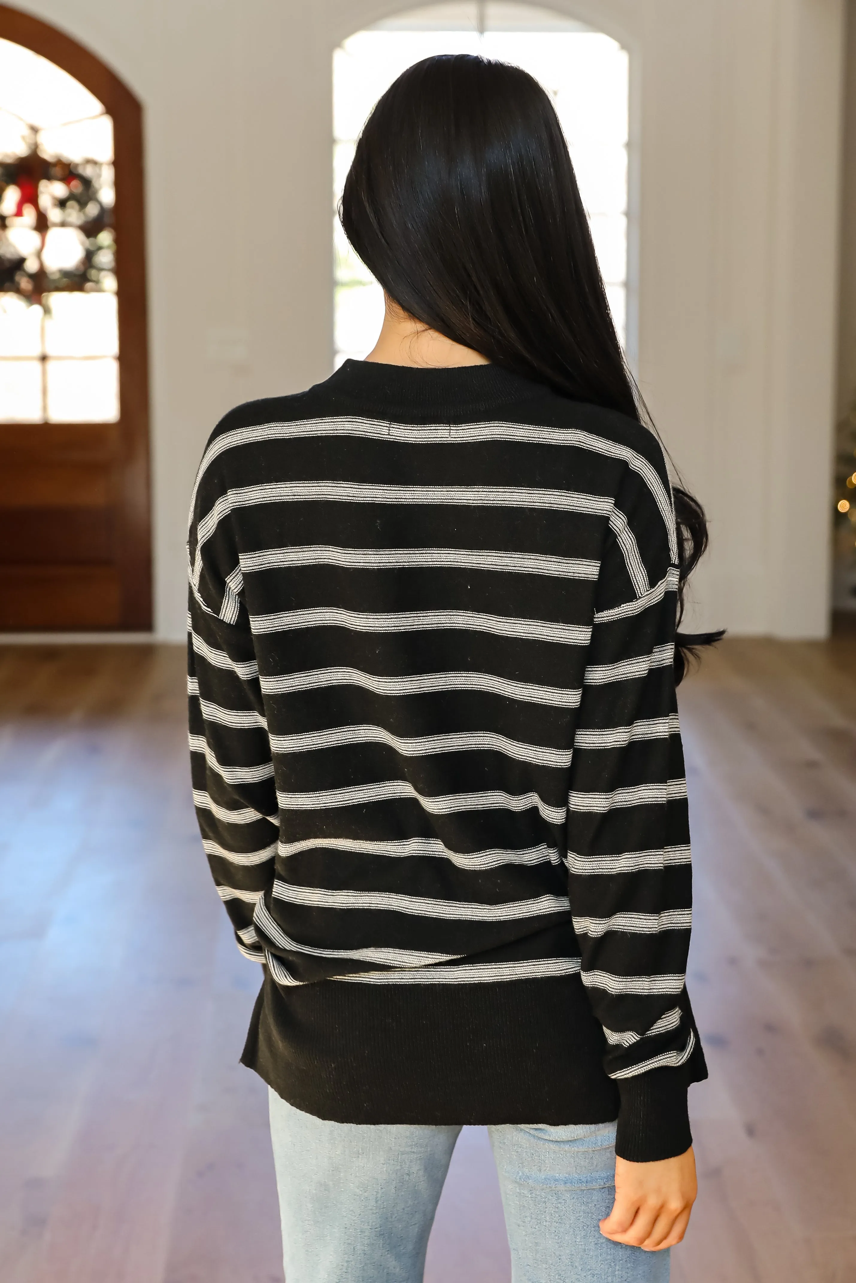 Adorable Simplicity Striped Lightweight Knit Sweater - DOORBUSTER