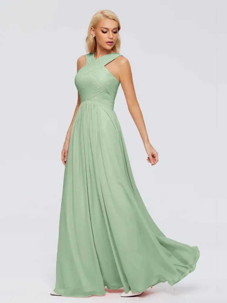 Aliyah Charming A-line Straps Chiffon Bridesmaid Dresses