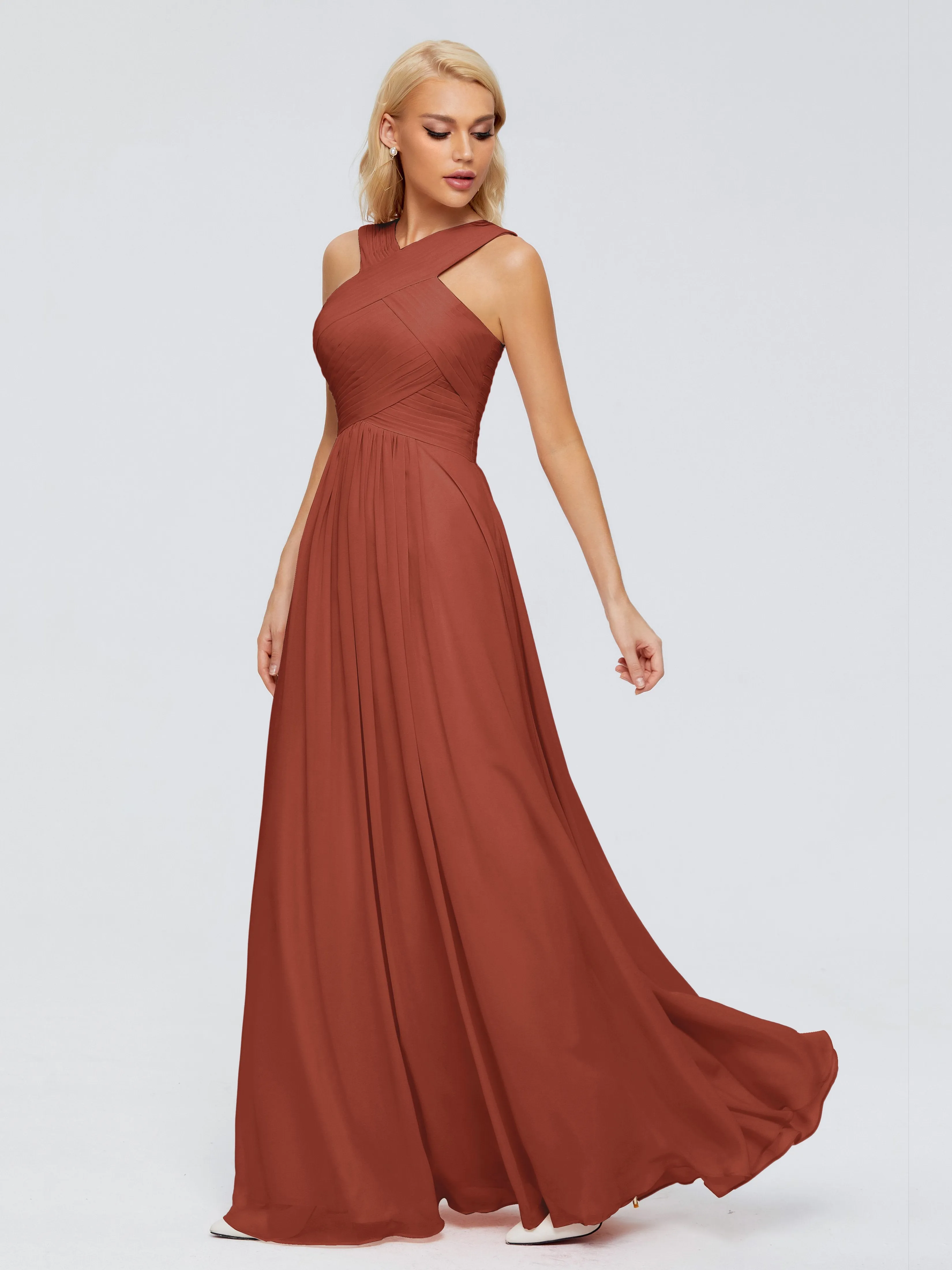 Aliyah Charming A-line Straps Chiffon Bridesmaid Dresses