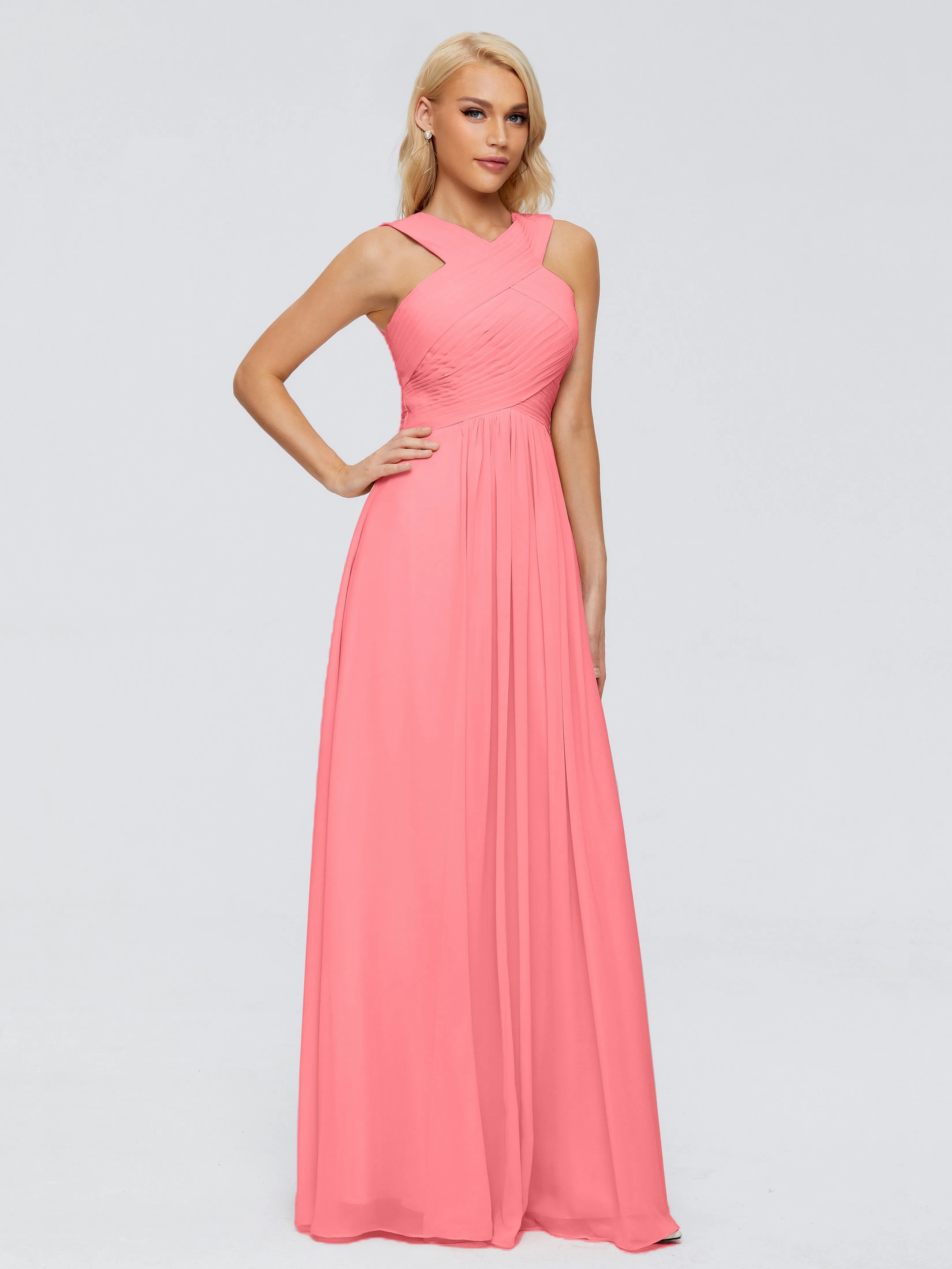 Aliyah Charming A-line Straps Chiffon Bridesmaid Dresses