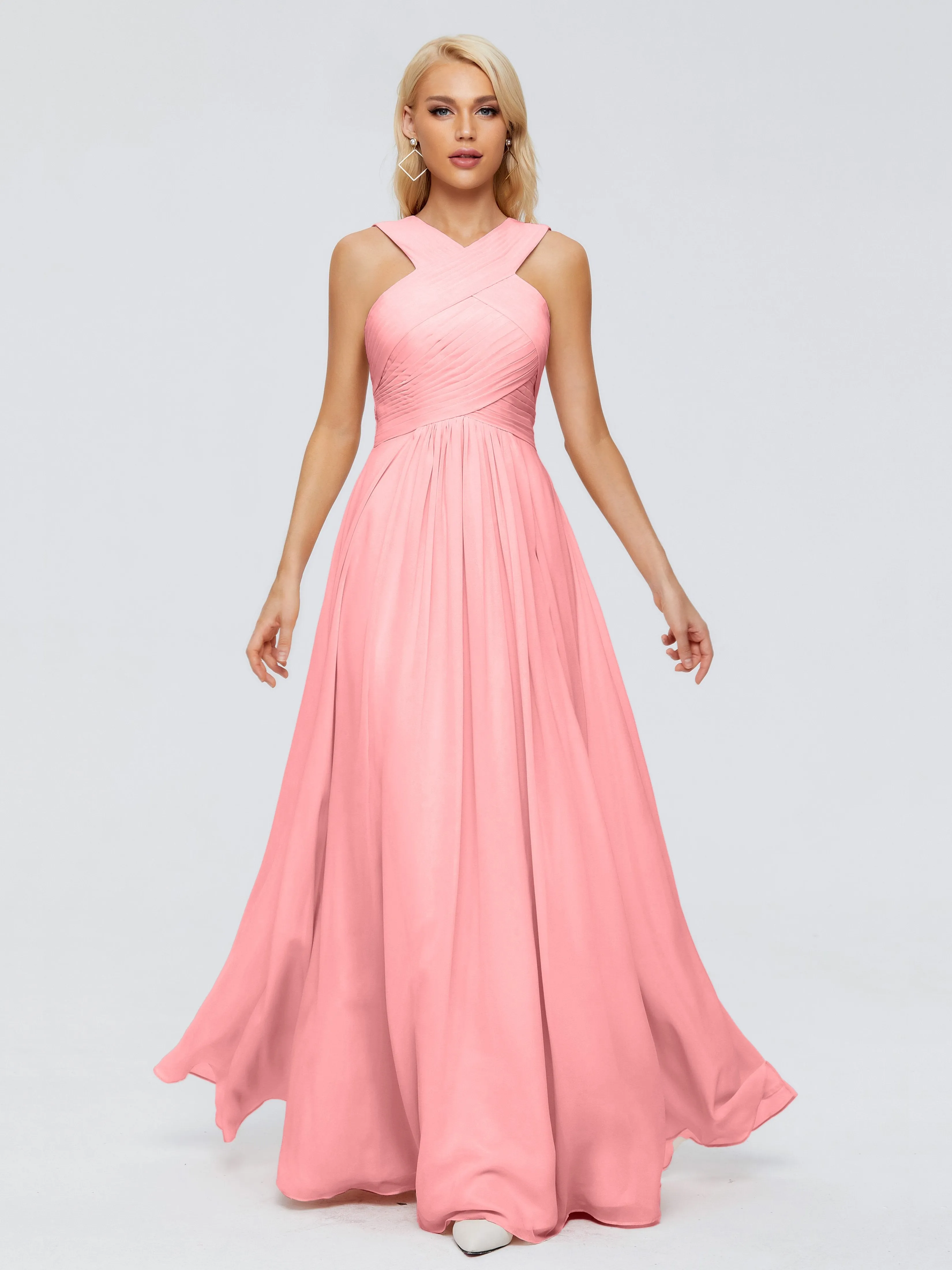 Aliyah Charming A-line Straps Chiffon Bridesmaid Dresses