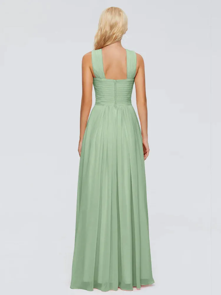 Aliyah Charming A-line Straps Chiffon Bridesmaid Dresses