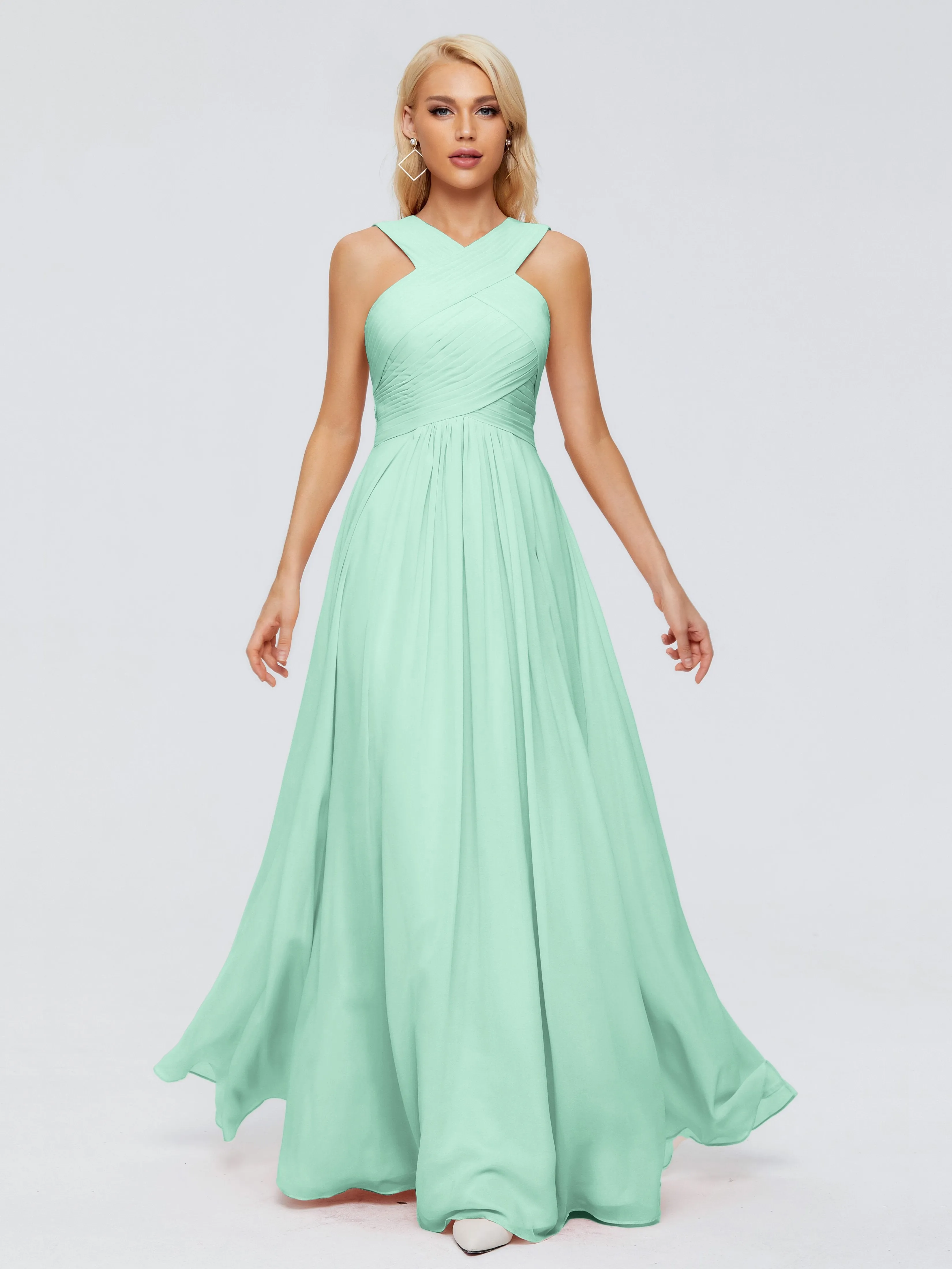 Aliyah Charming A-line Straps Chiffon Bridesmaid Dresses