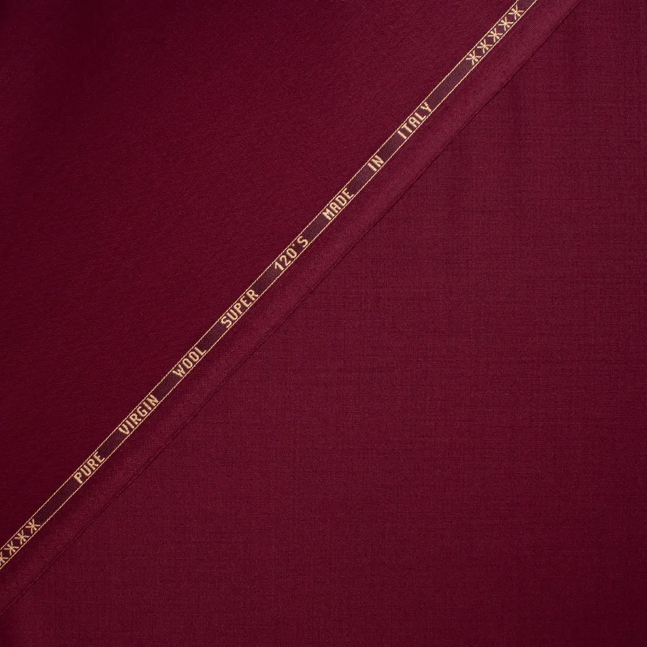 Burgundy Pure Tasmanian Virgin Wool Suiting