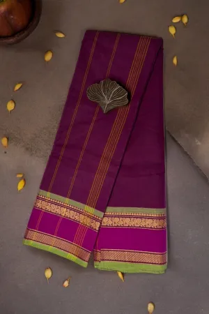 chettinad cotton saree - celebratory hues of purple