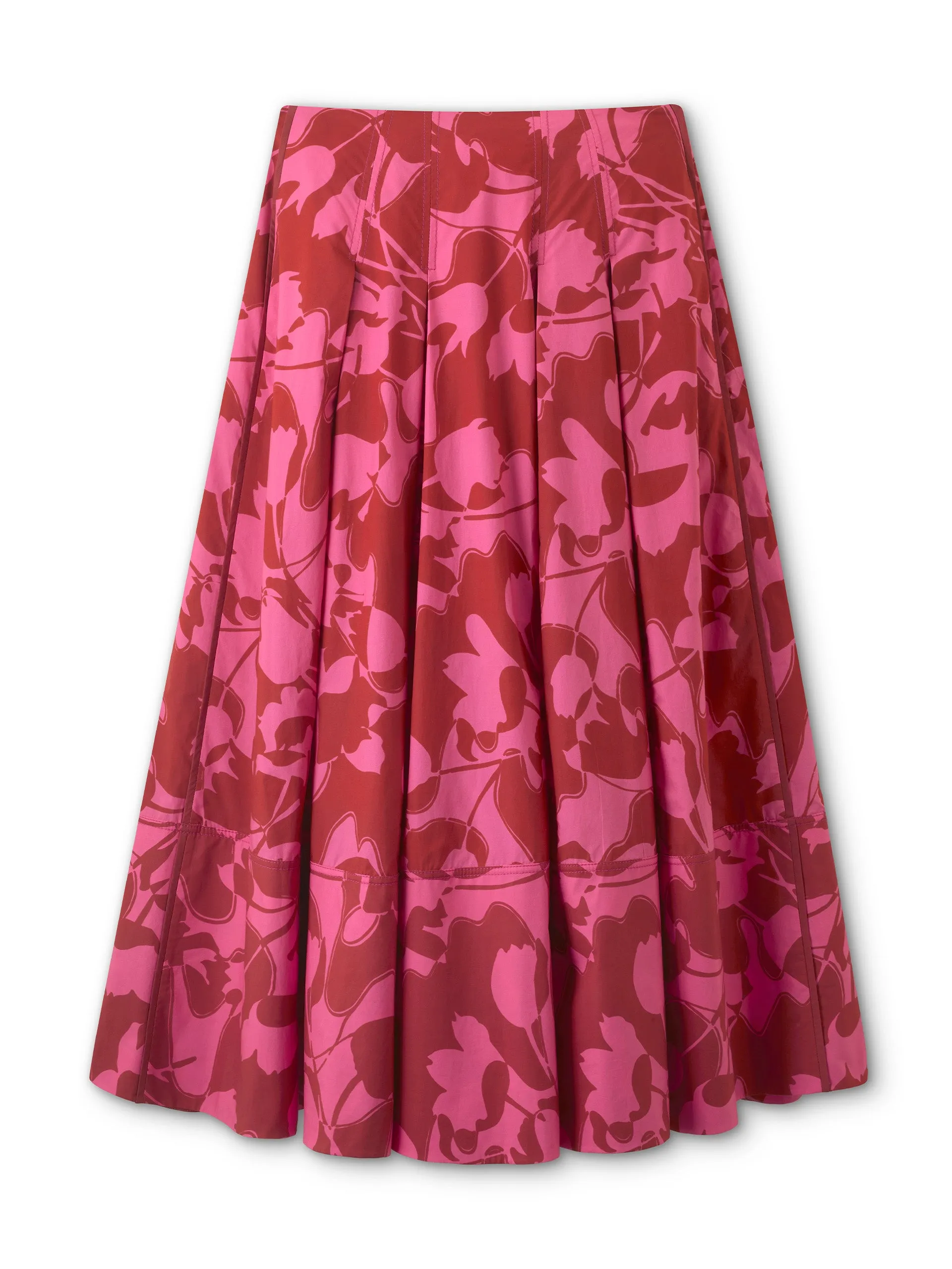 Cotton two tone tulip print maxi skirt