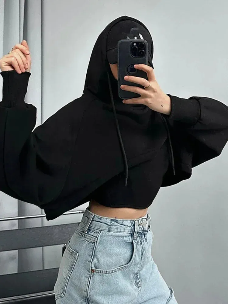 Cropped Hoodies Pullovers 2 Piece Set Long Sleeve Top Fall Clothes 2024 Women Comfy Sweatshirt C85-DI47