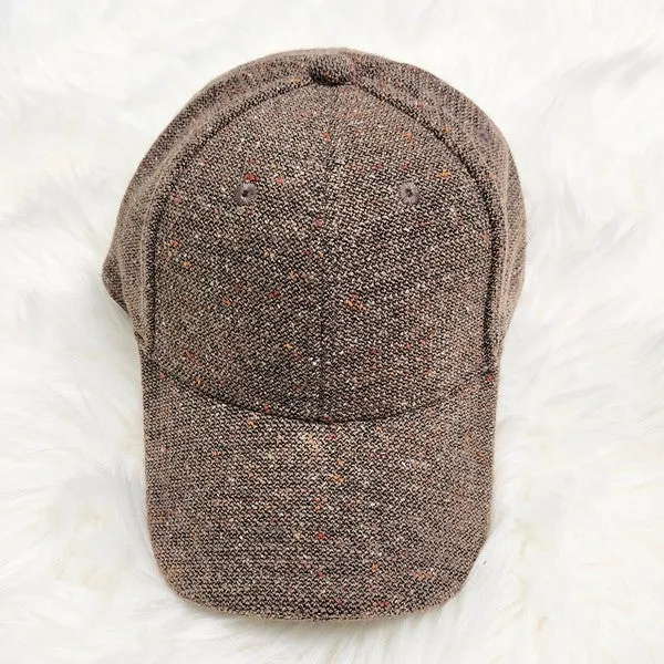 DANI & EM Breezy Tweed Ball Cap Fall Fashion Autumn Hat