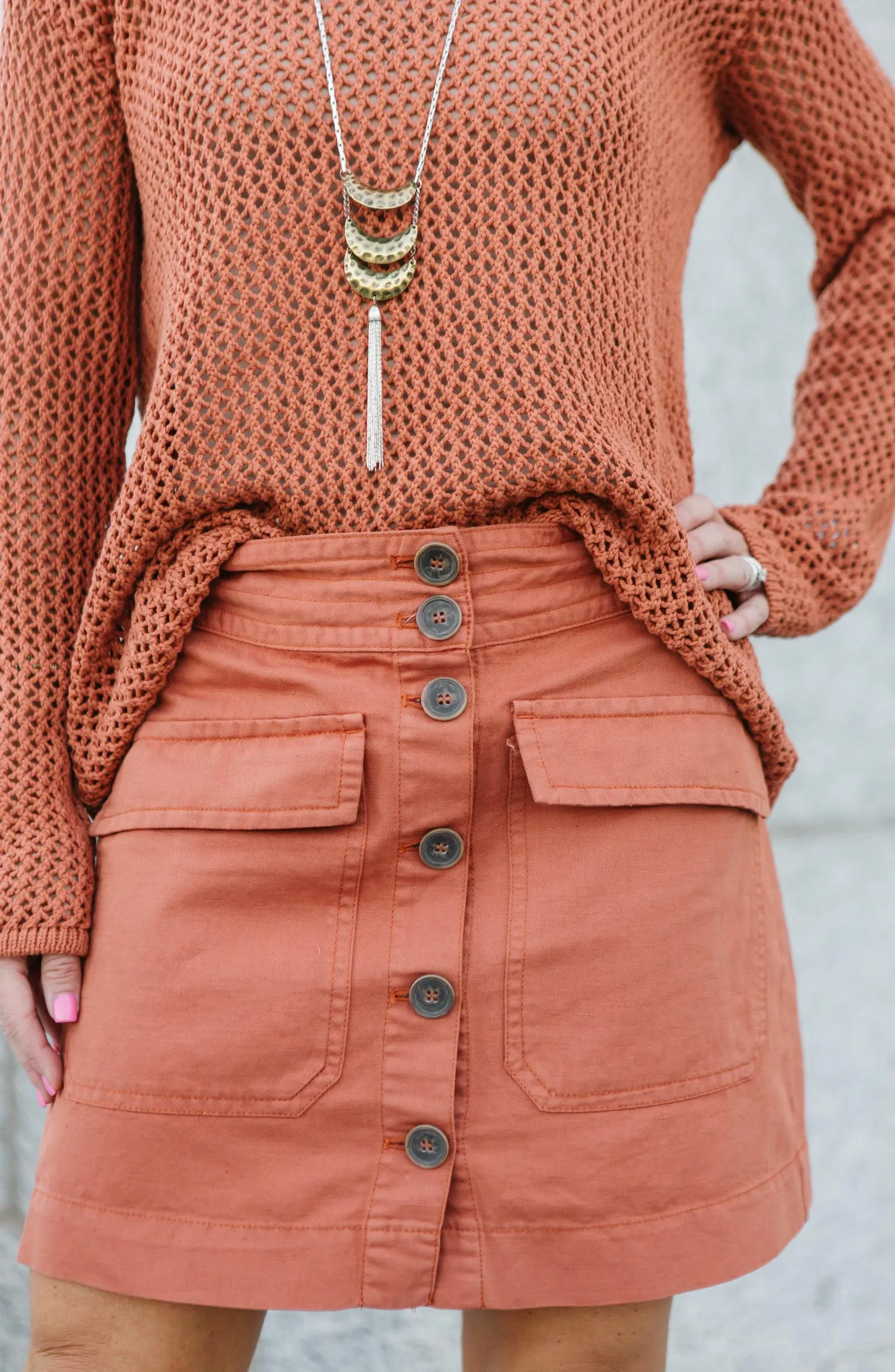 Desert Button-Front Skirt