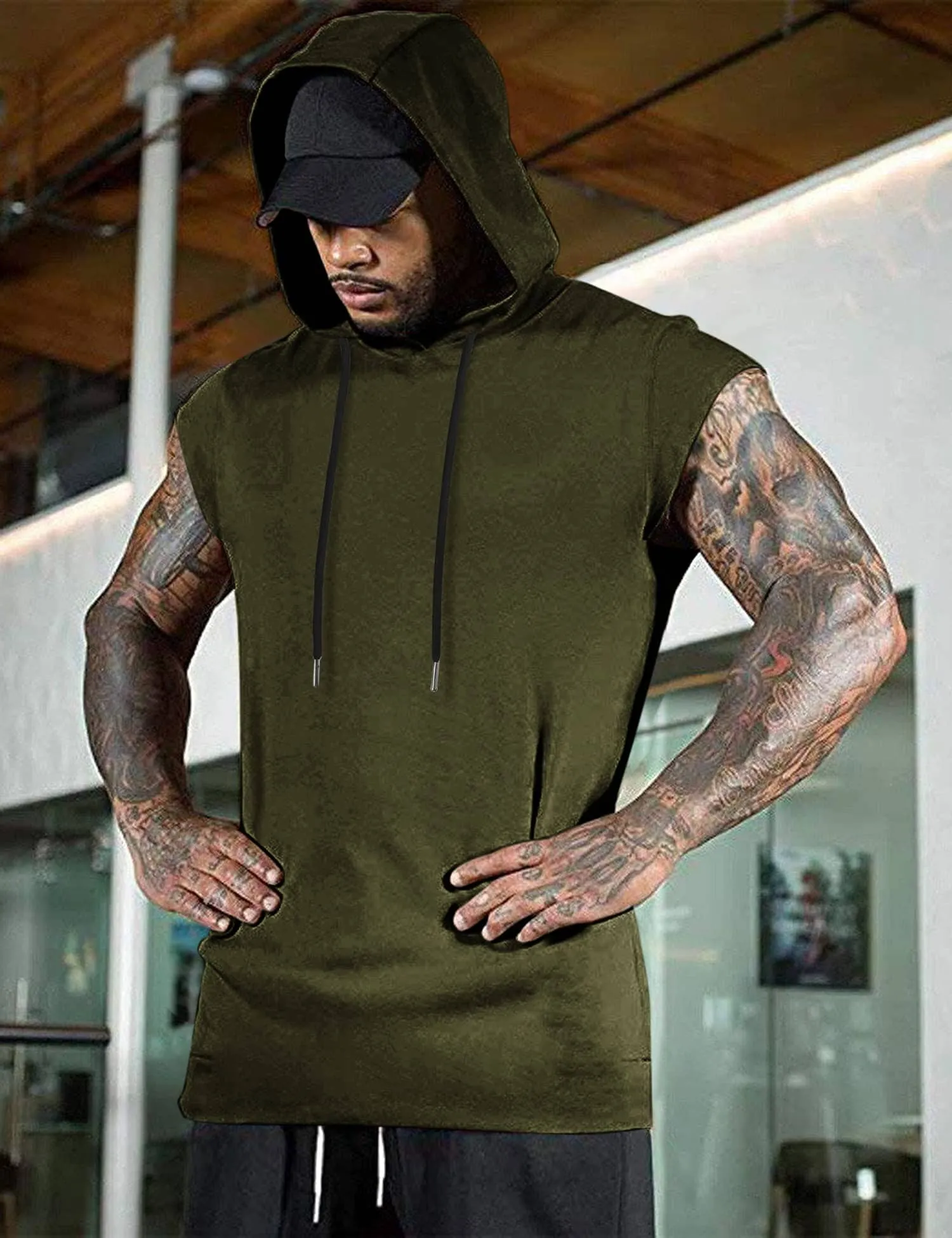 Gym Muscle Hooded Tank Top (US Only)