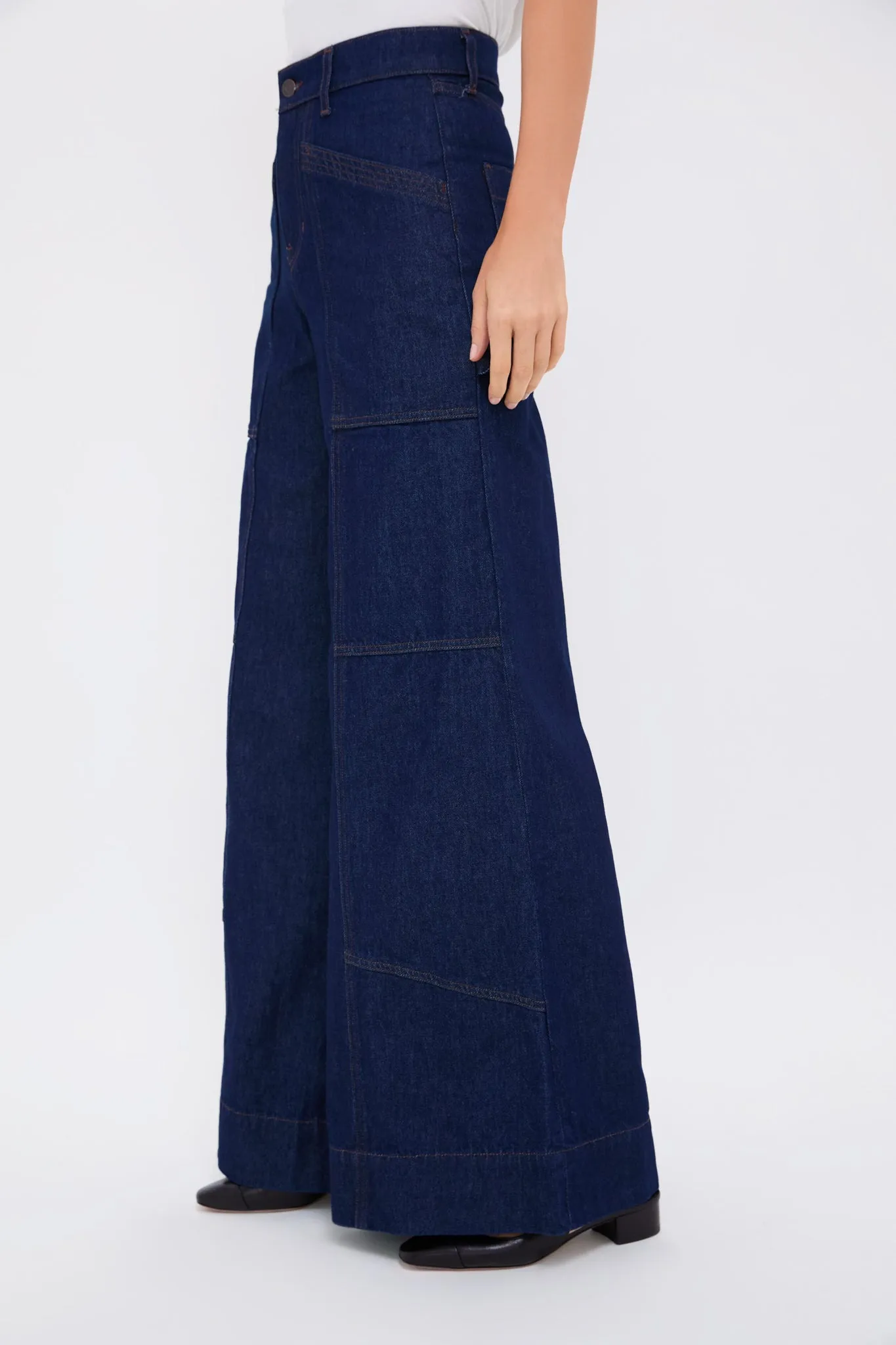 Indigo Rinse Freddy High Rise Wide Leg