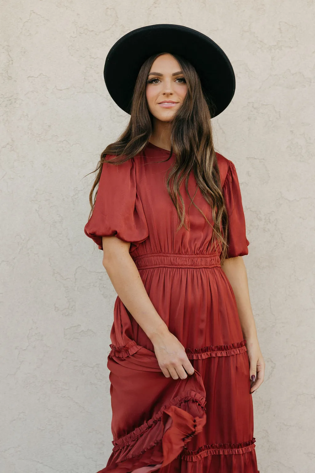 Jannette Dress-Burnt Umber