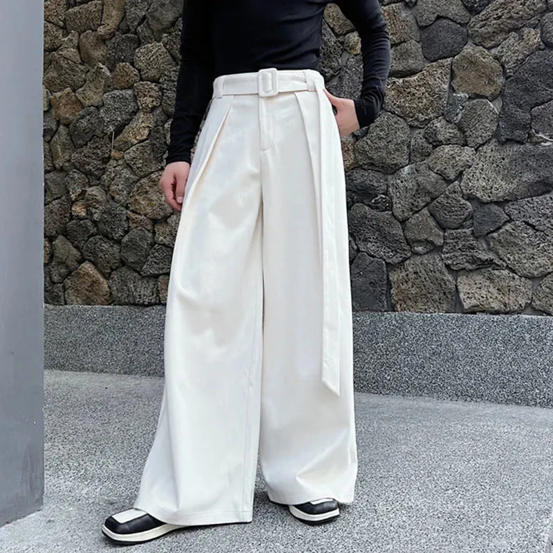 Men's Stylish Casual Soft Wool Wide Leg Baggy Trousers