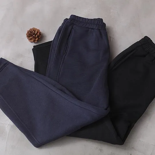 Modern black pants stylish thick elastic waist Sewing casual trousers