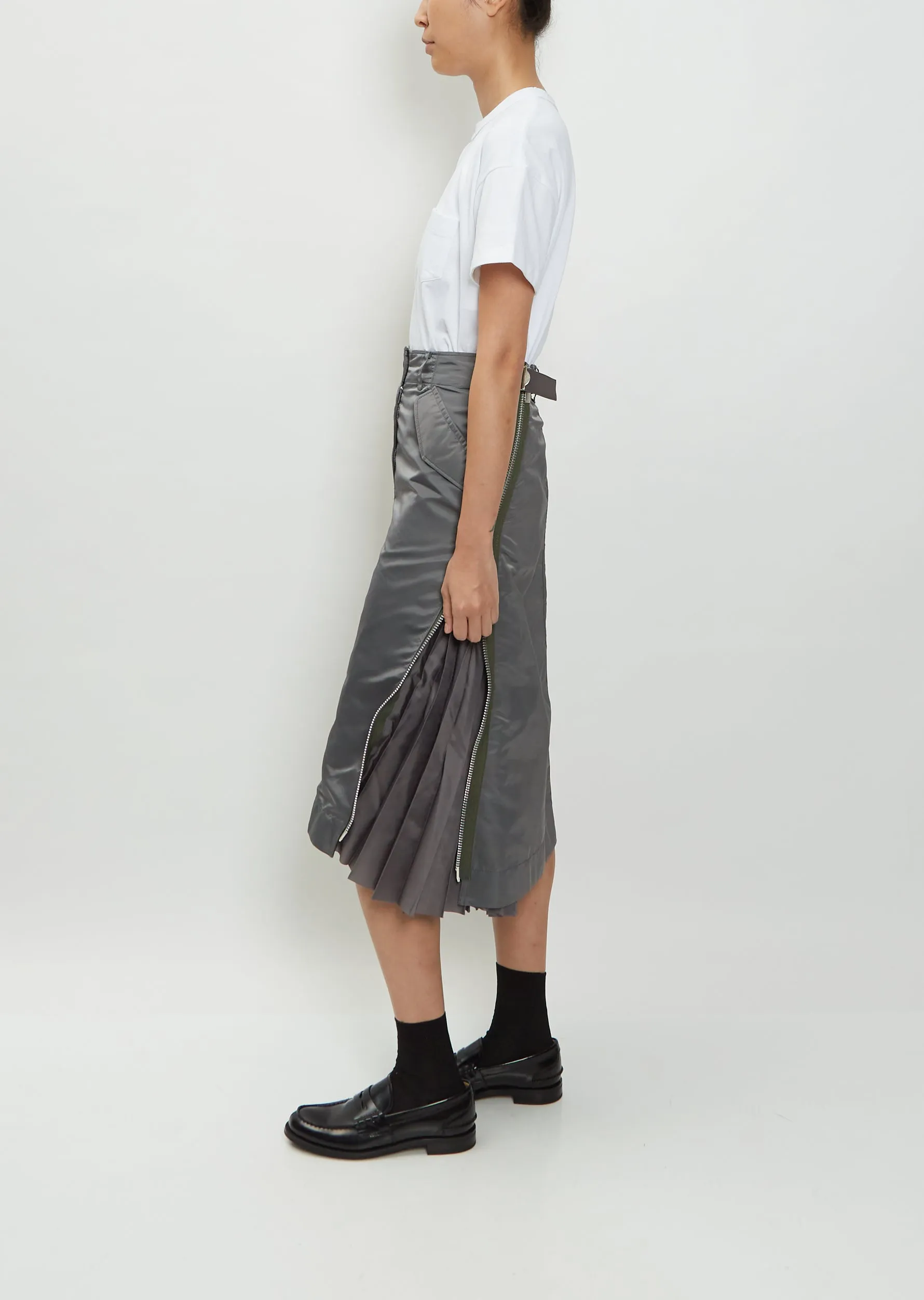 Nylon Twill Mix Skirt