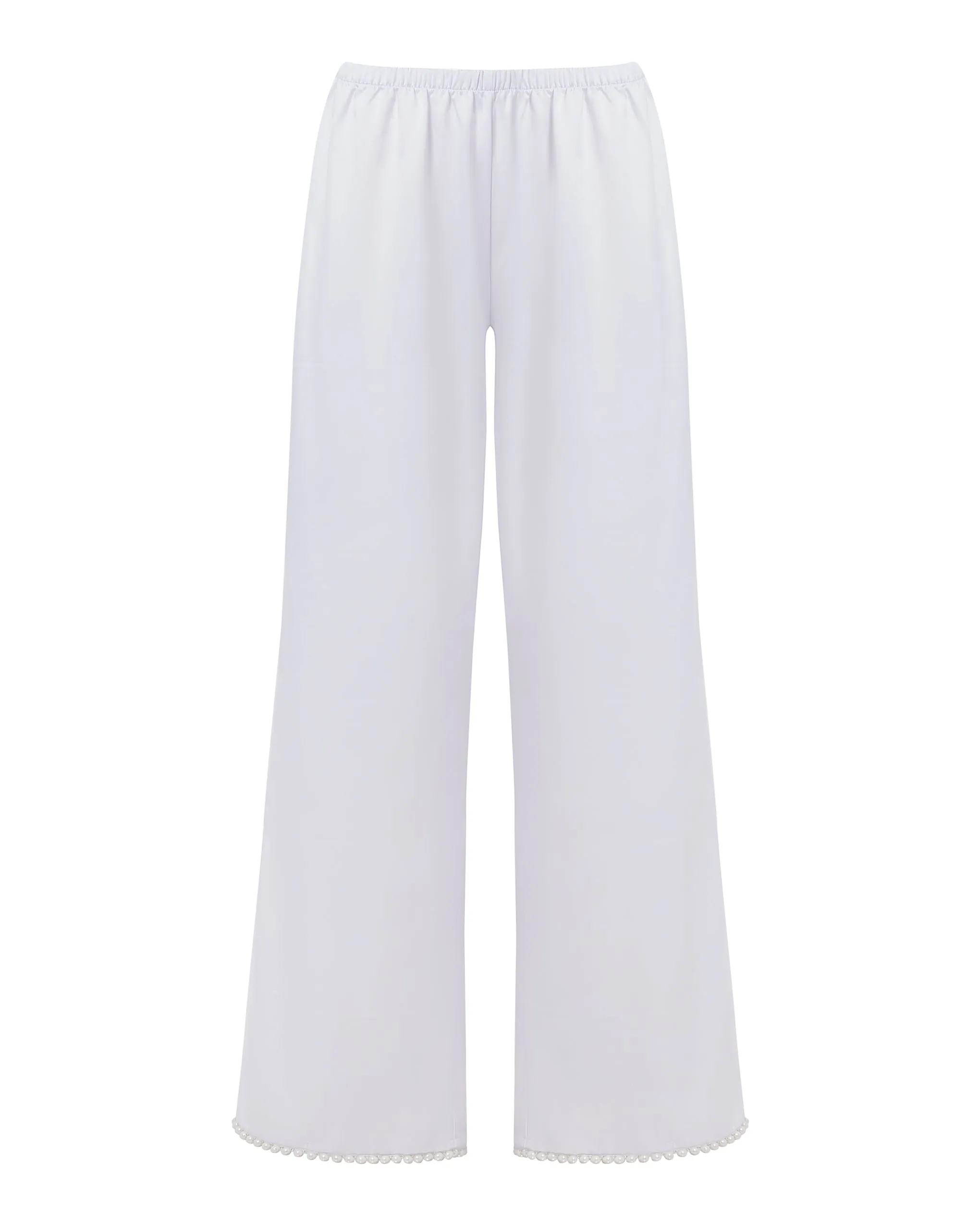 Pearl Luxury Satin Trousers White/Pearl