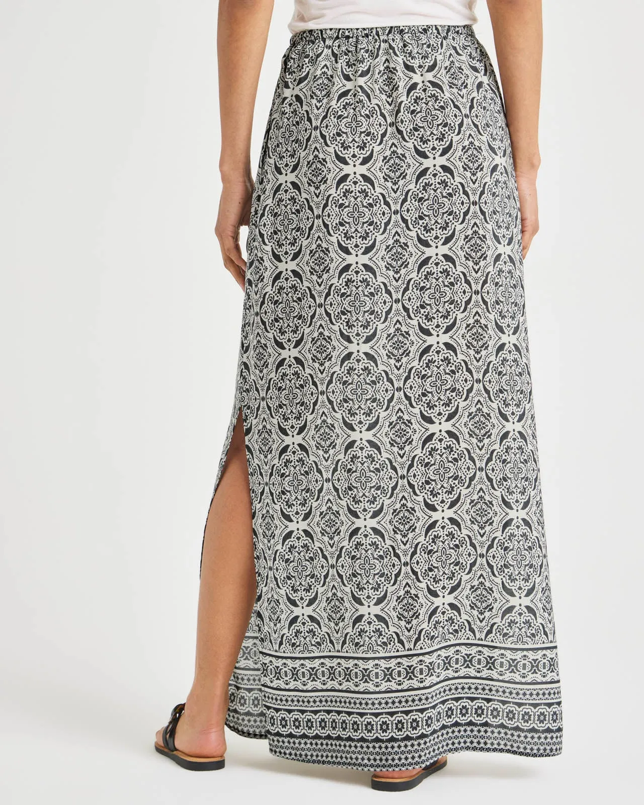 Printed Alessandra Silk Maxi Skirt