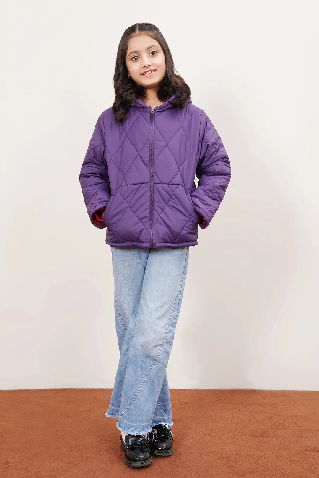 Quilted Puffer Zipper With Hood