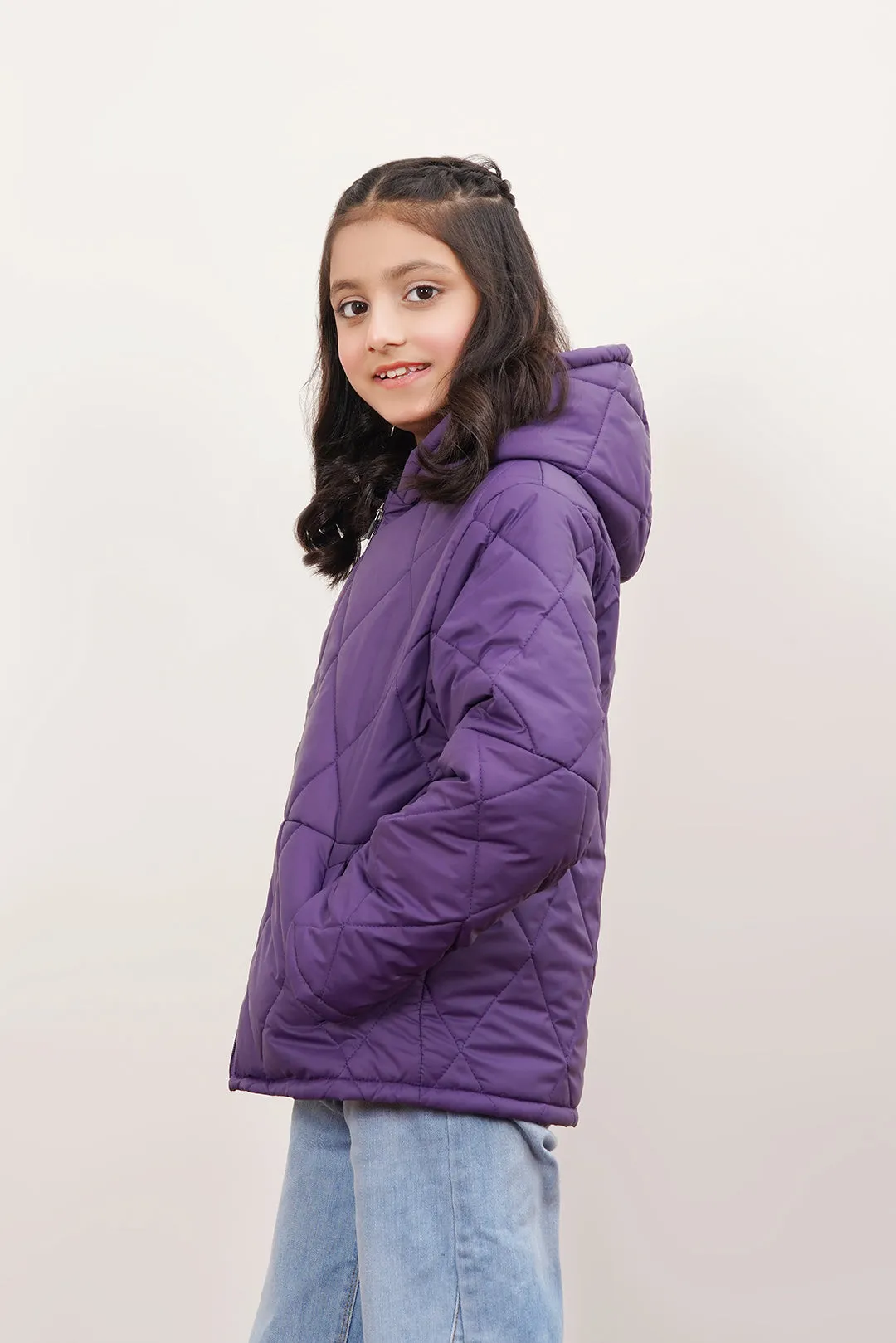 Quilted Puffer Zipper With Hood