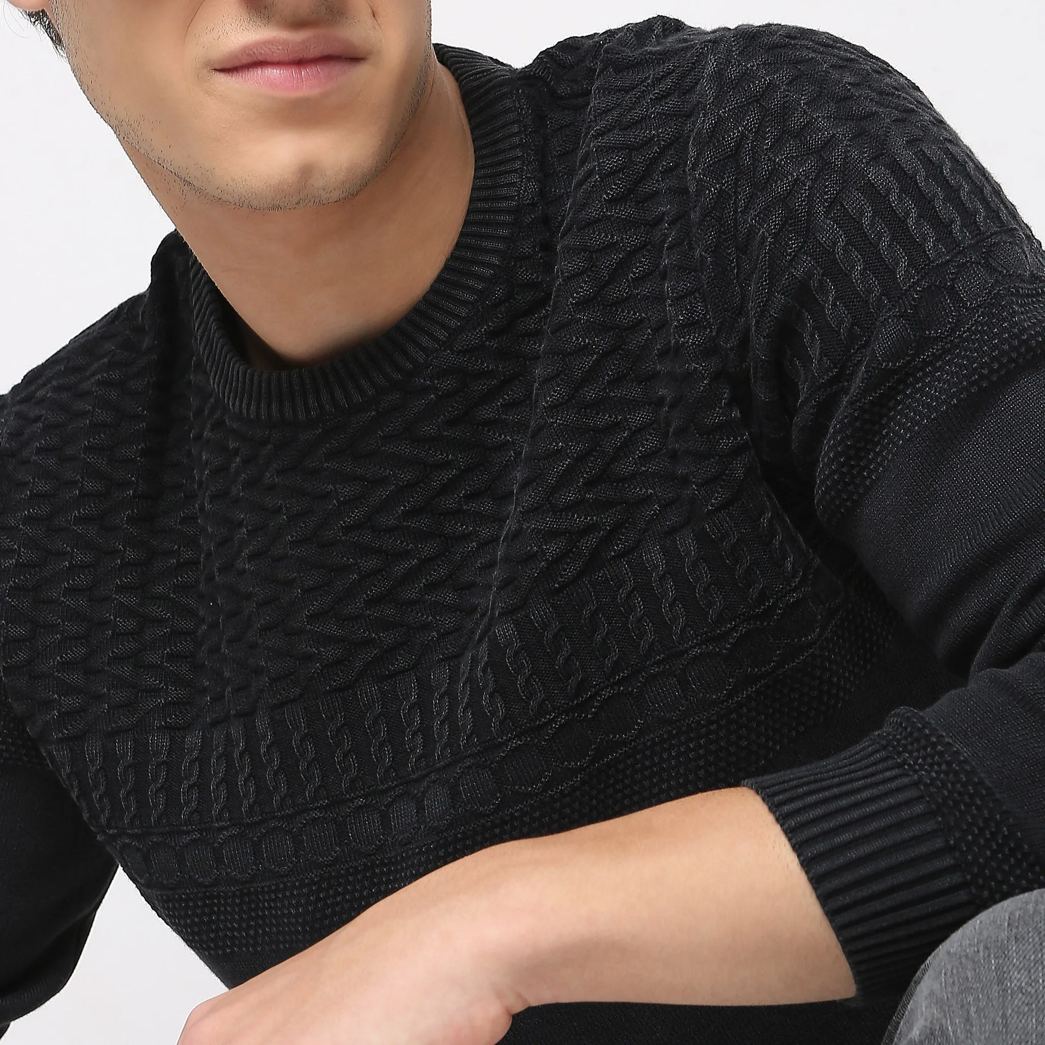 Regular Fit Structured Sweater