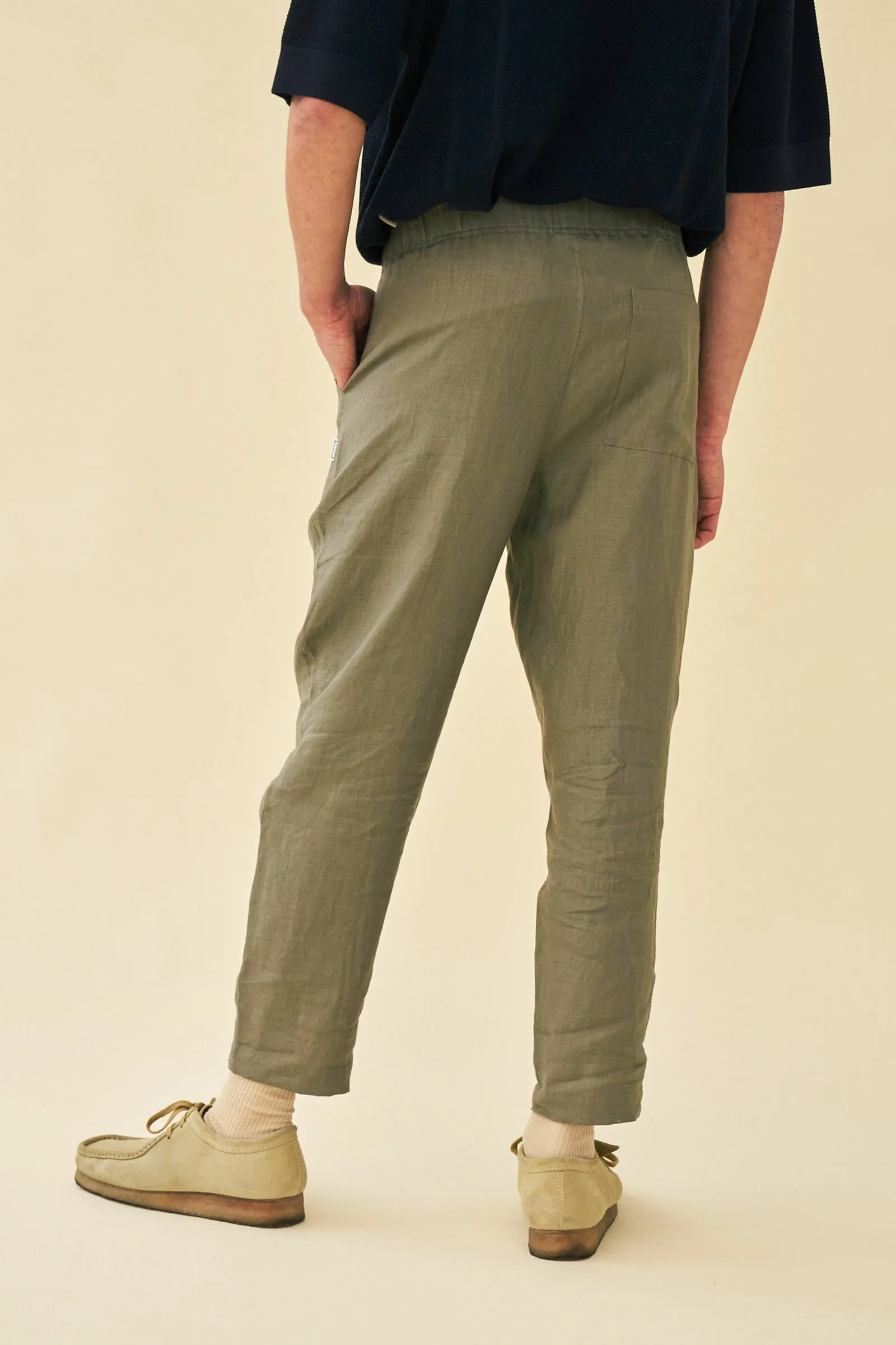 SEVILLE LINEN TROUSERS - KHAKI