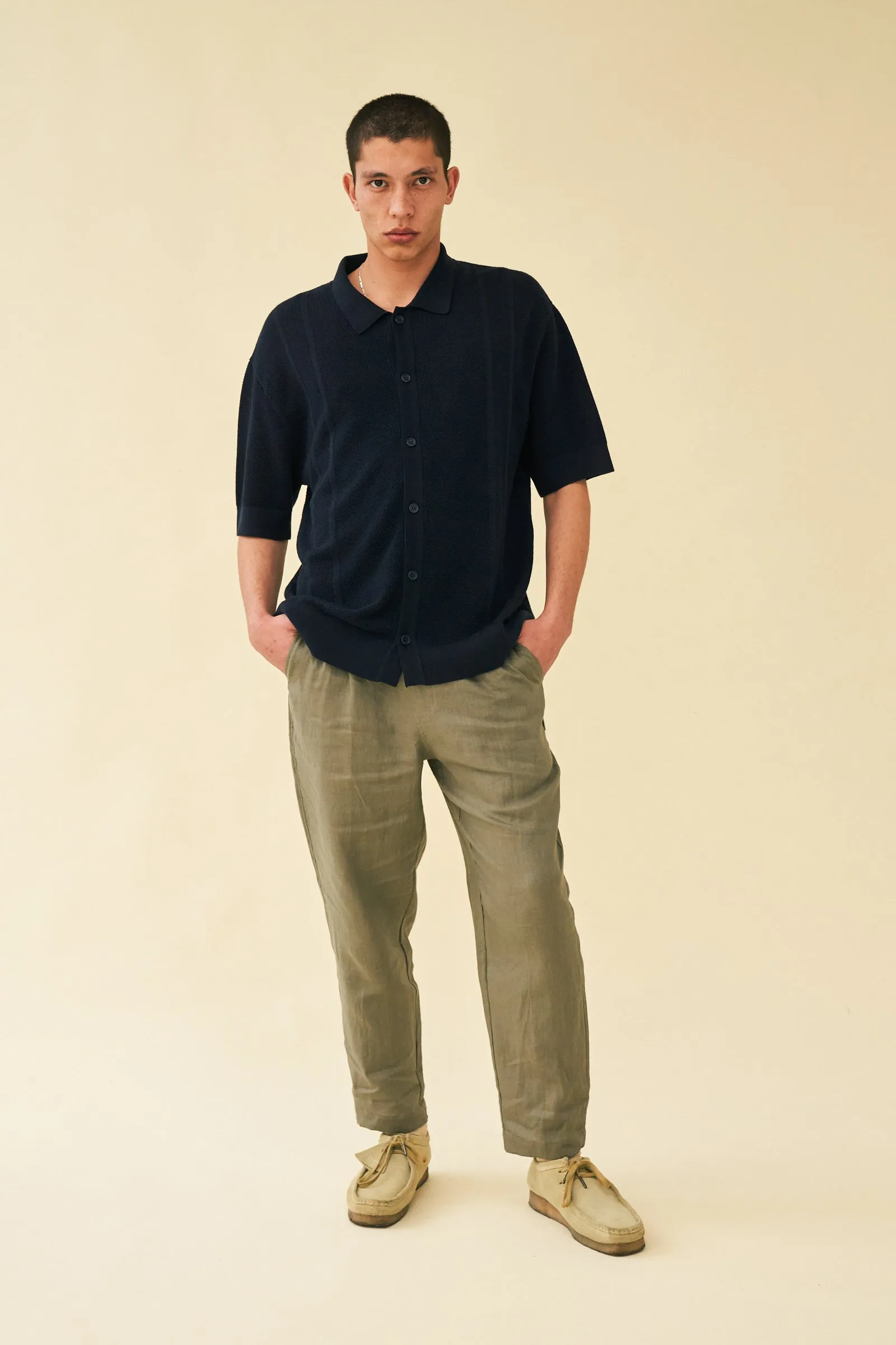 SEVILLE LINEN TROUSERS - KHAKI