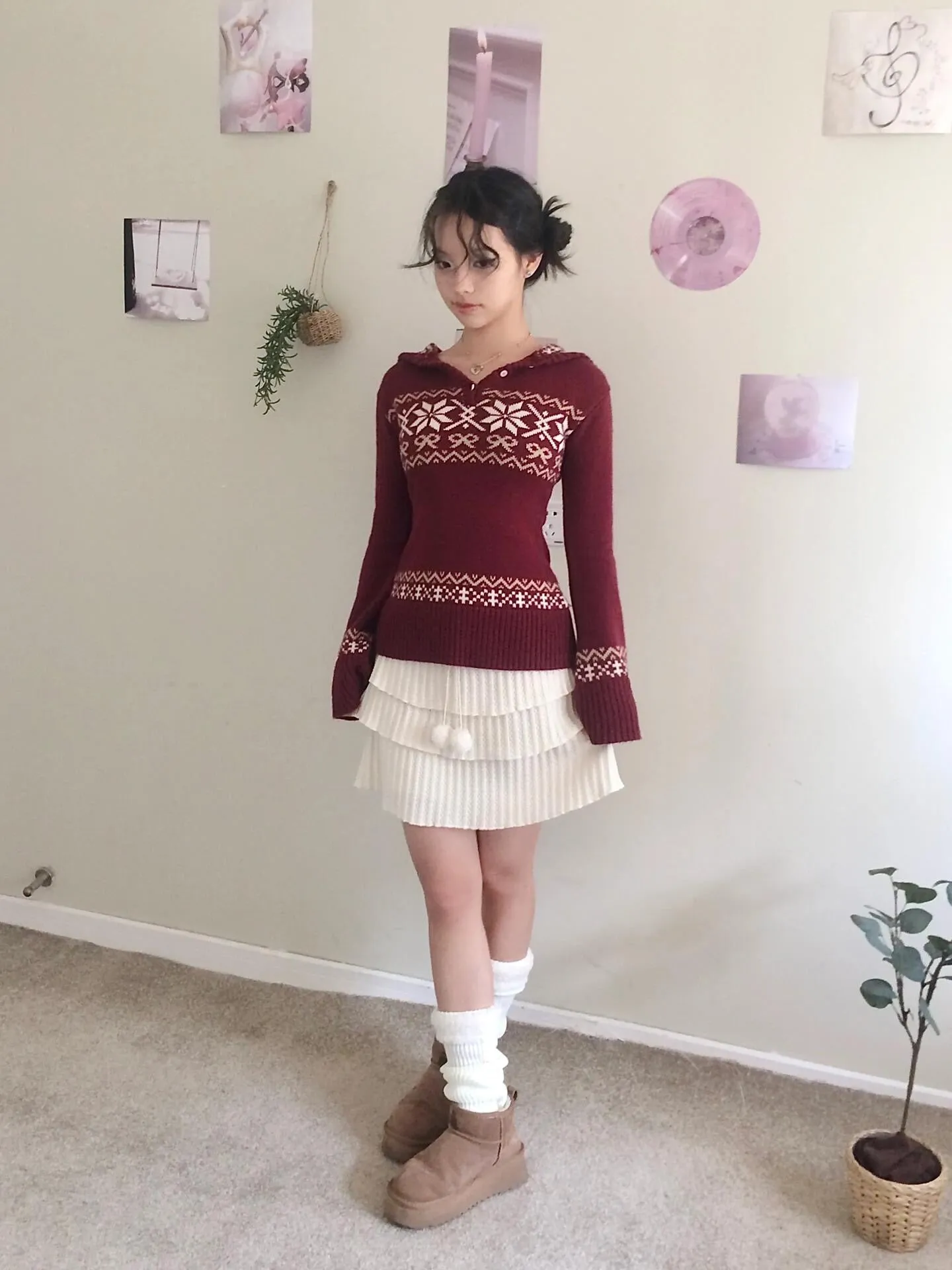 Sic Astra Snow Angel Knitting Mini Skirt