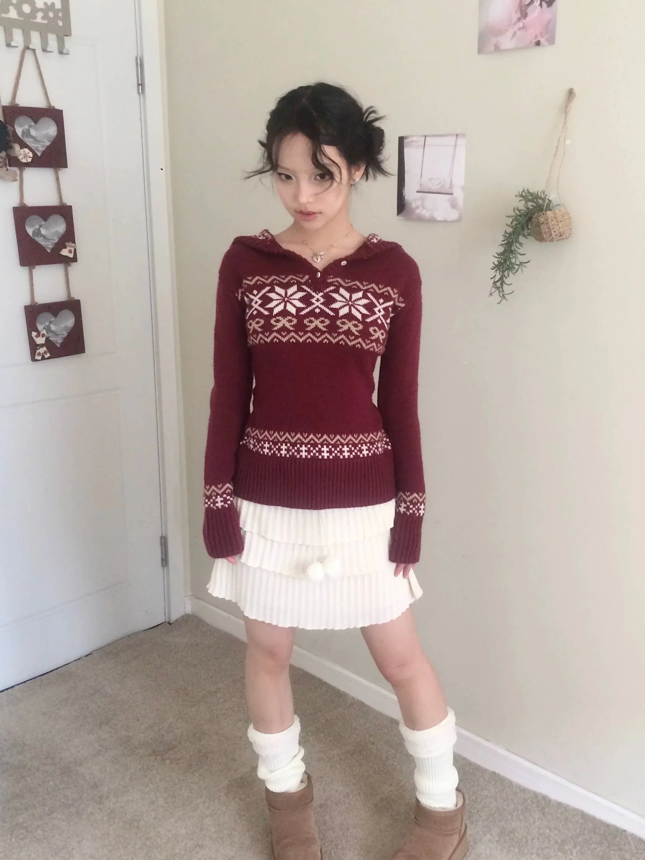 Sic Astra Snow Angel Knitting Mini Skirt