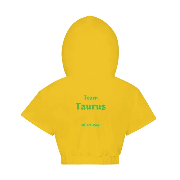 Taurus Hem Crop Hooded Top