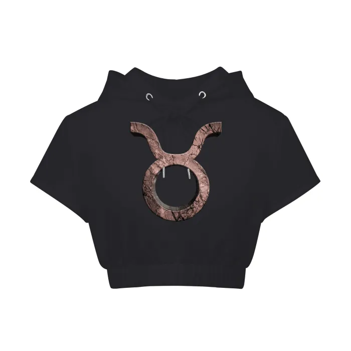 Taurus Hem Crop Hooded Top