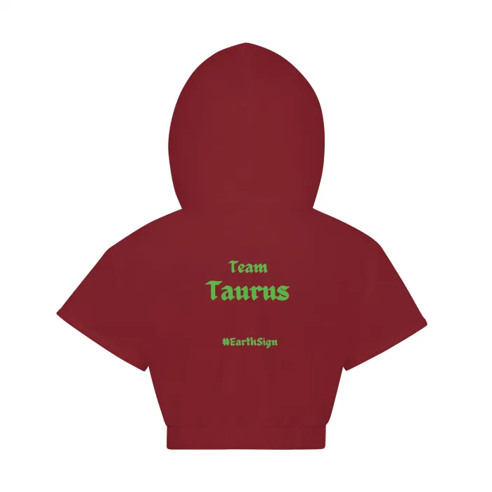 Taurus Hem Crop Hooded Top