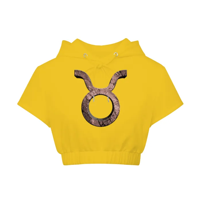 Taurus Hem Crop Hooded Top