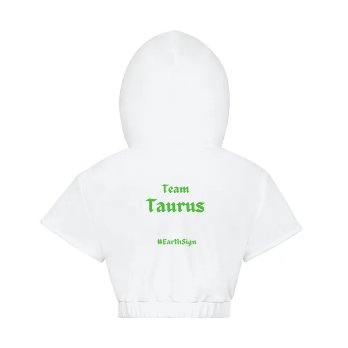 Taurus Hem Crop Hooded Top