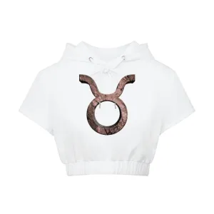 Taurus Hem Crop Hooded Top