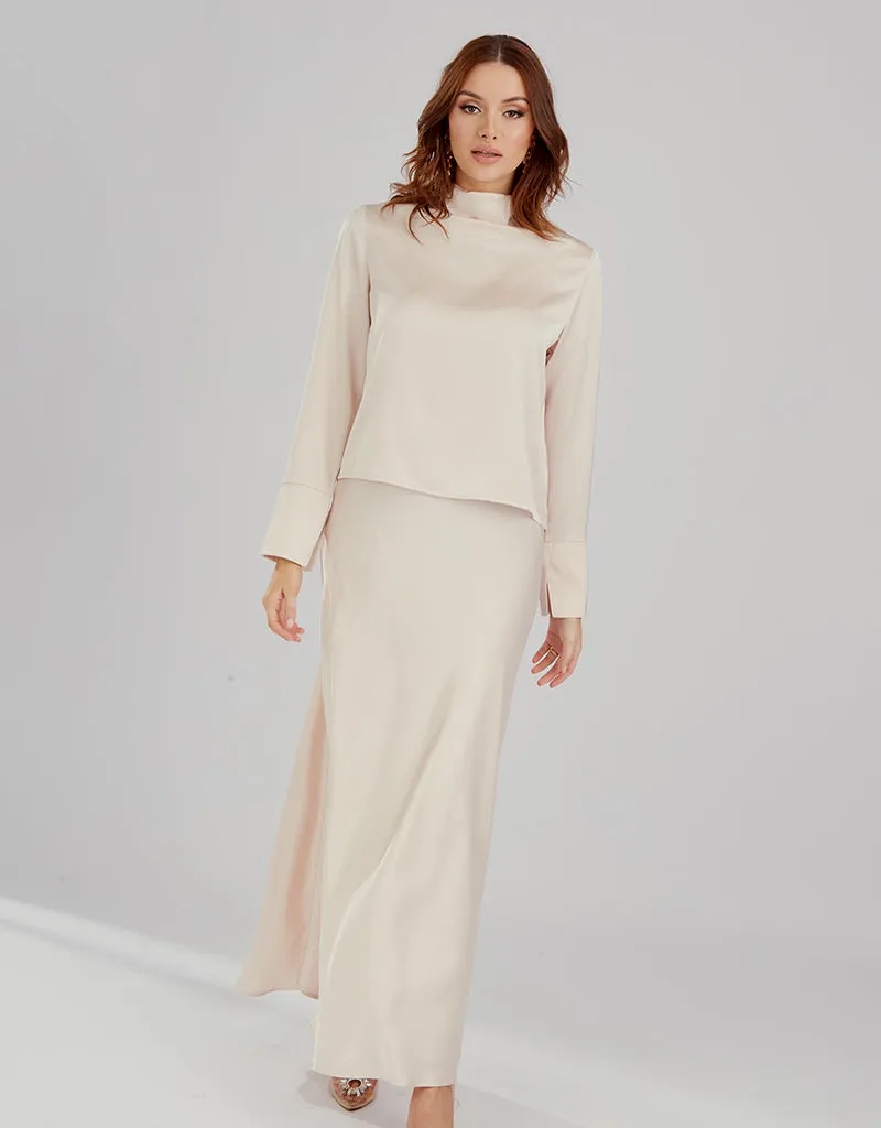 The Crescent Modish Satin Skirt - Light Shades