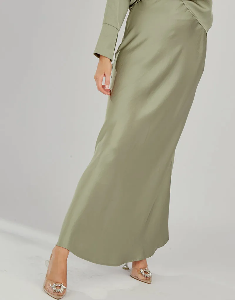 The Crescent Modish Satin Skirt - Light Shades