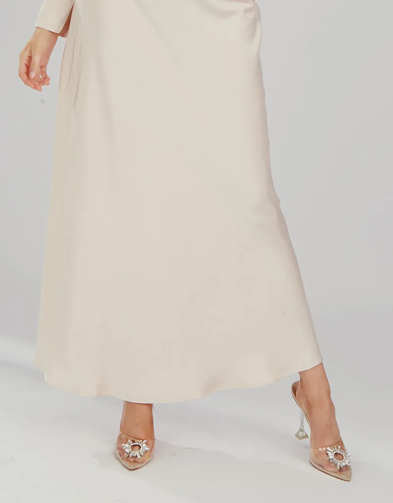 The Crescent Modish Satin Skirt - Light Shades