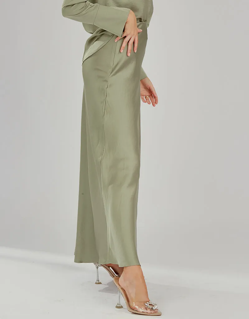 The Crescent Modish Satin Skirt - Light Shades