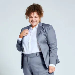 The Georgie Light Gray Suit Blazer - Extended Sizes