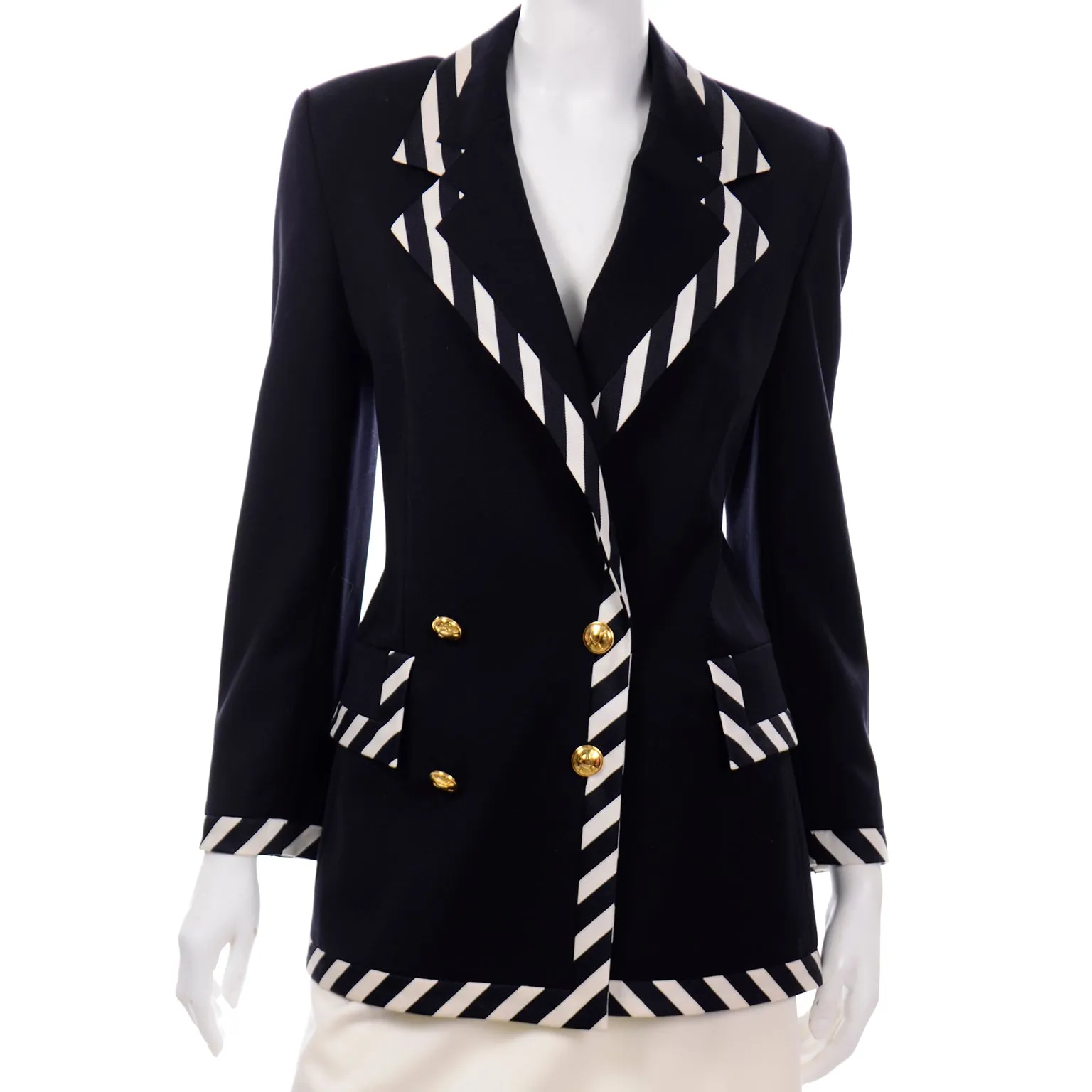 Vintage Escada Margaretha Ley Black & White Skirt Suit