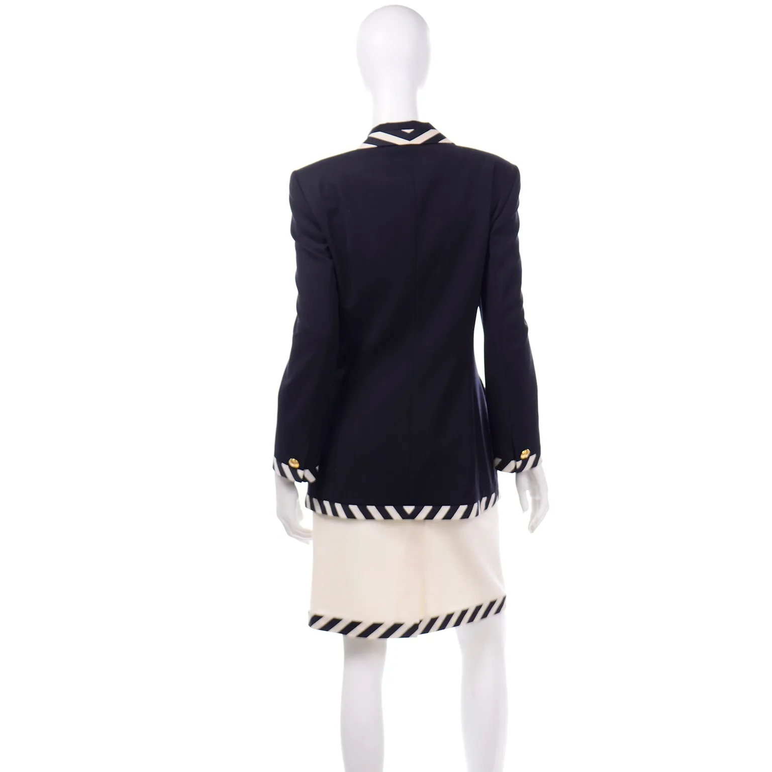 Vintage Escada Margaretha Ley Black & White Skirt Suit