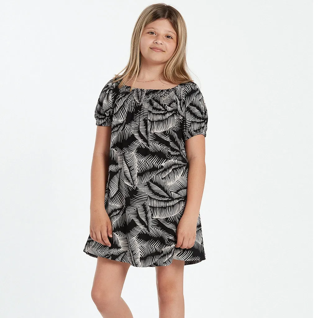 Volcom Girls Stay Palm Dress - Black White