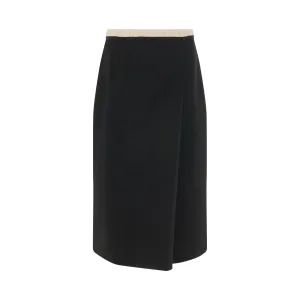 Wool Pencil Skirt in Black