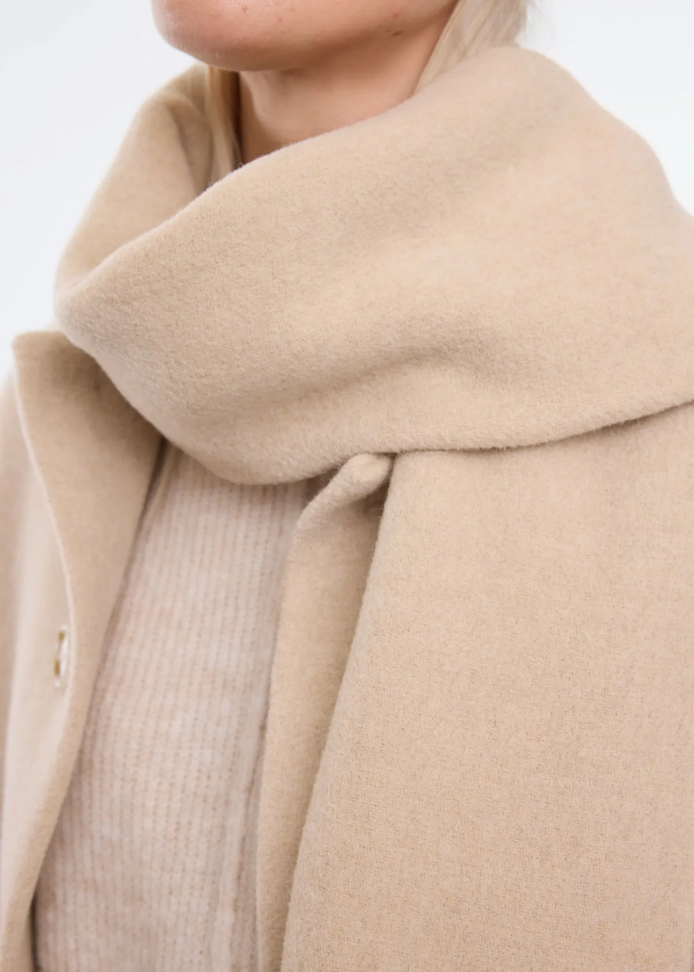 Woolmix scarf coat