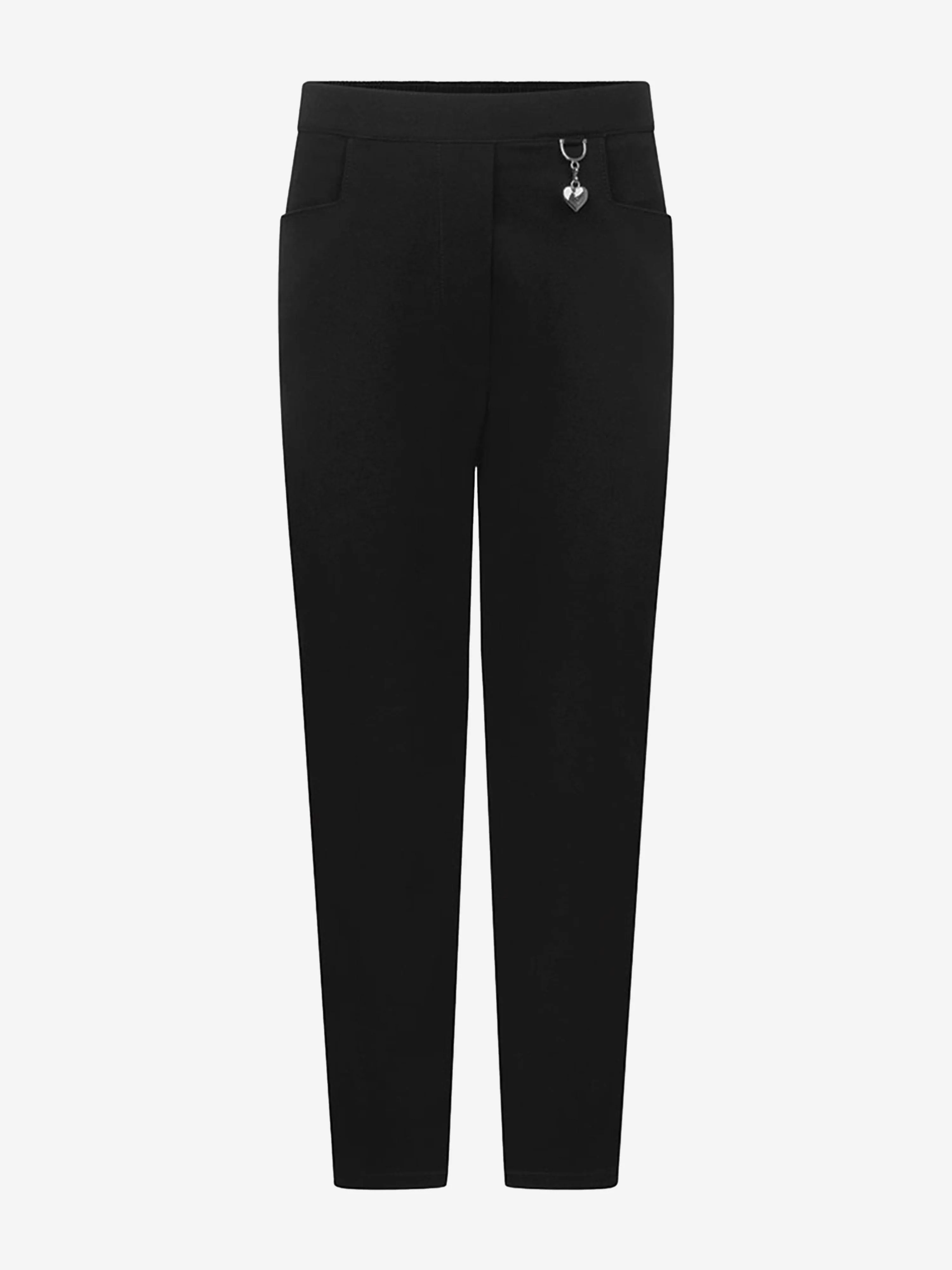 Zeco Girls School 2 Pocket Lycra Trousers in Black