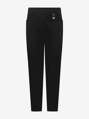 Zeco Girls School 2 Pocket Lycra Trousers in Black